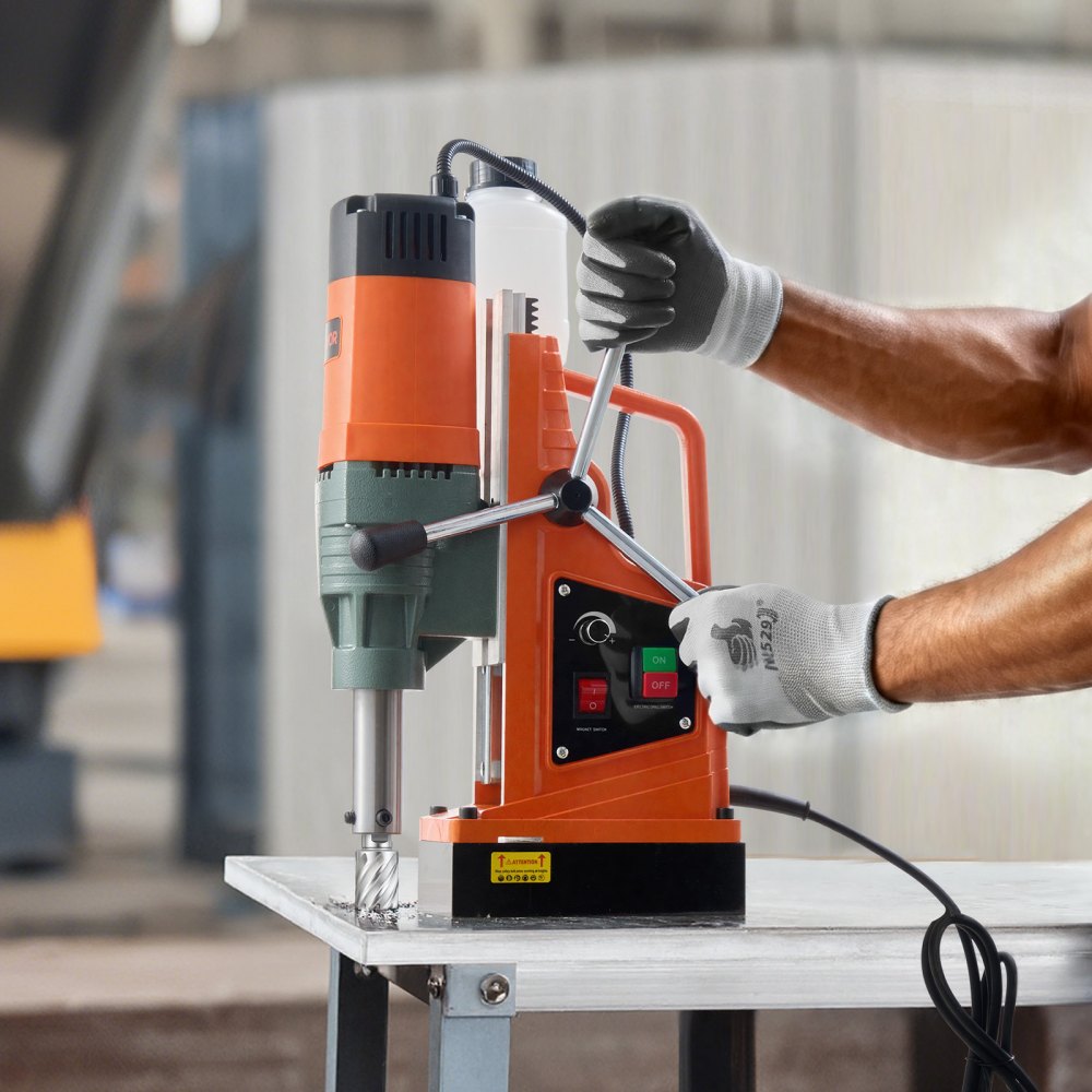 VEVOR Magnetic Drill, 1550W Motor 2 in Coring Diameter, 2922 lbf Magnetic Force, 0-550 RPM Variable Speed, Portable