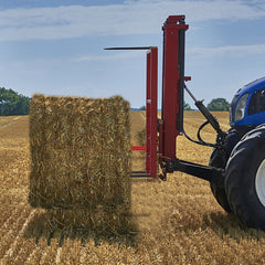 49" Hay Bale Spear 3000 lbs Capacity with Nut and Sleeve - red+black