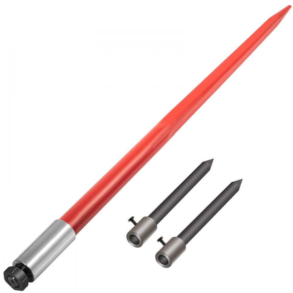 49" Hay Bale Spear 3000 lbs Capacity with Nut and Sleeve - red+black
