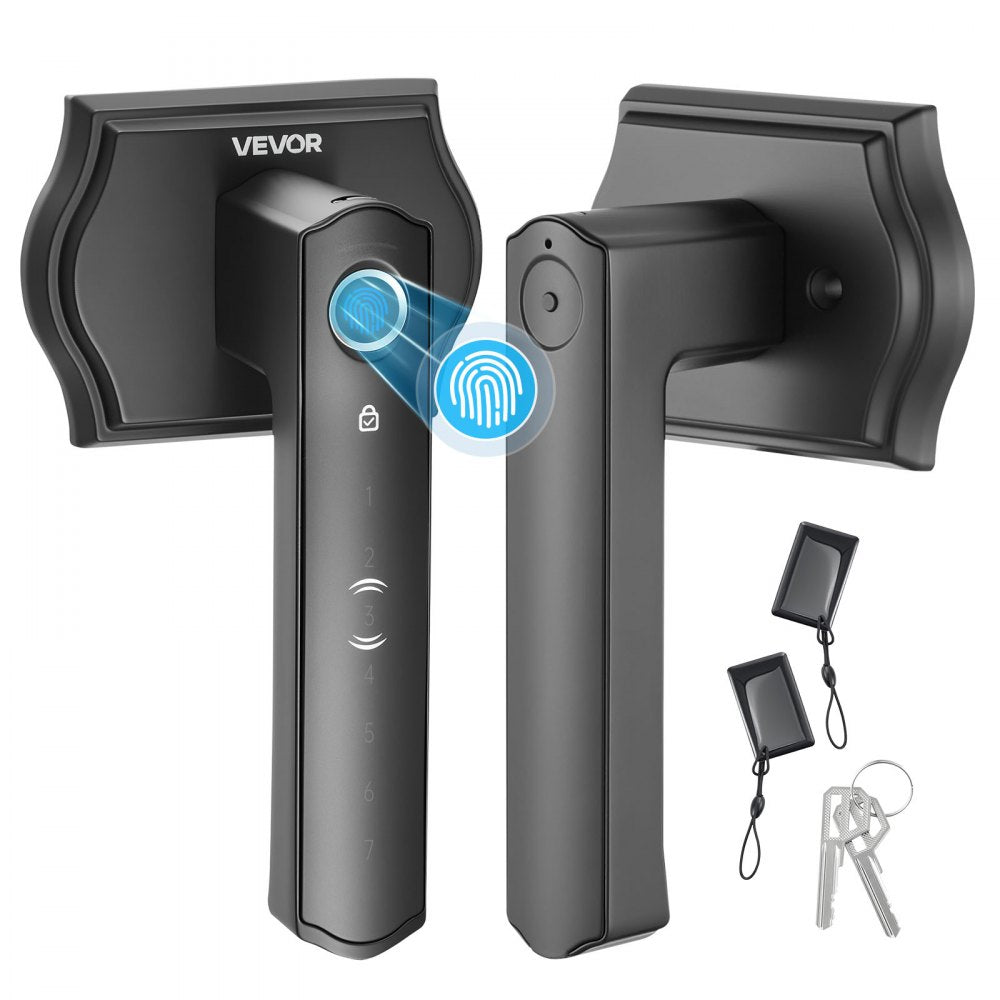 VEVOR Fingerprint Door Lock Set, Electronic Biometric Knob Keyless Entry Door Lock with Handle, Auto Locking, One-Time
