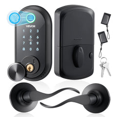 VEVOR Fingerprint Door Lock Set, Electronic Biometric Deadbolt Keyless Entry Door Lock with Handle, Touchscreen, Auto