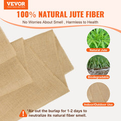 VEVOR Burlap Fabric Roll, 40" x 30 ft & 50 x 50 High Density Wide Natural Burlap Fabric Rolls, Jute Fabric Burlap Tree