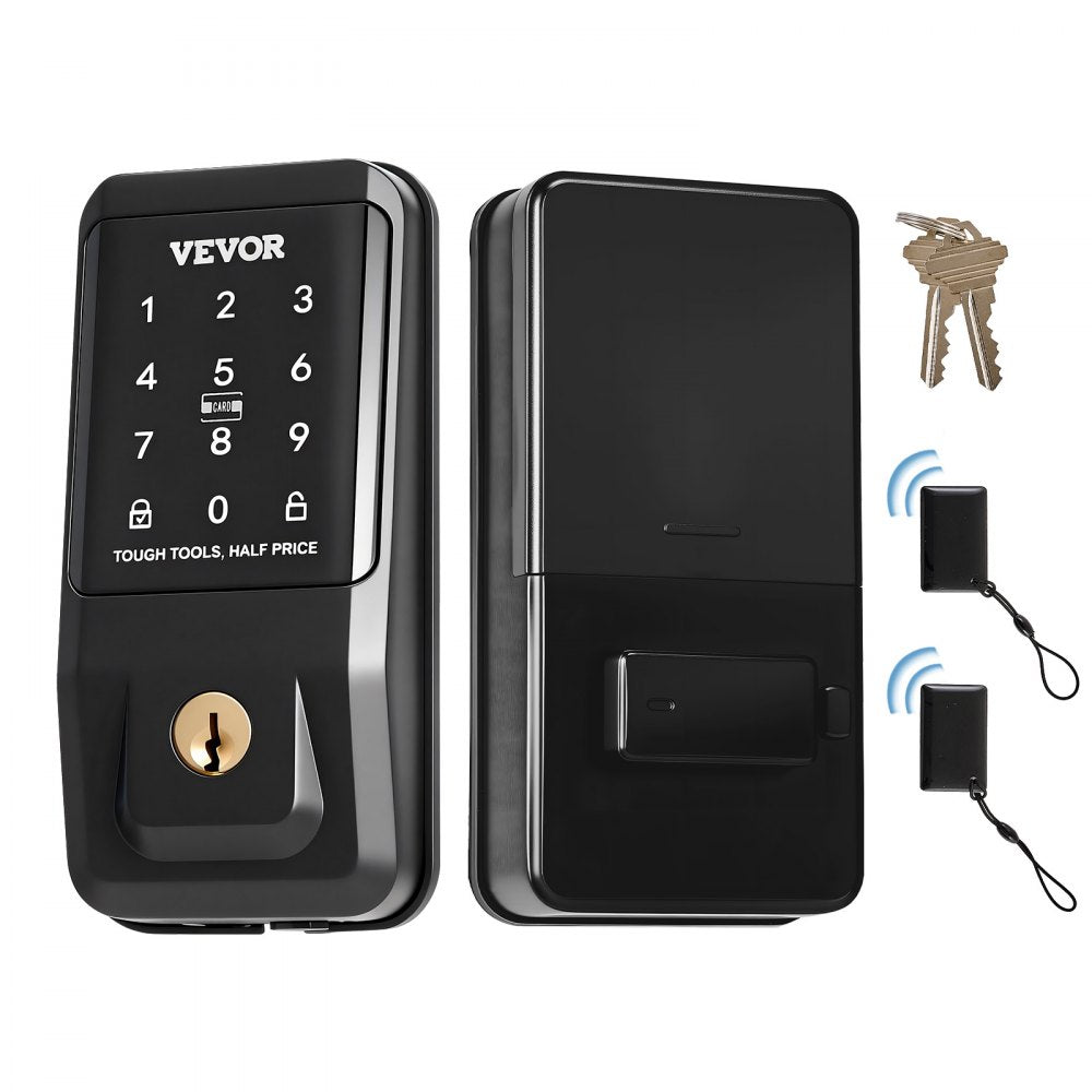 VEVOR Keyless Entry Door Lock, Touchpad Electronic Deadbolt with IC Card, Customizable User Codes, Keyed Entry, Auto