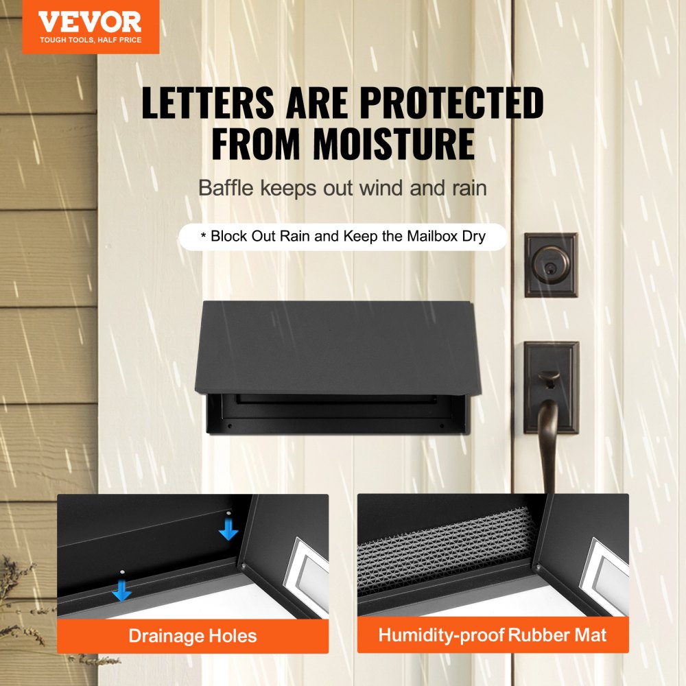 VEVOR Through The Door Key Drop Box, Heavy Duty Steel Through the Door Mailbox with 12" Combination Lock, Mail Drop
