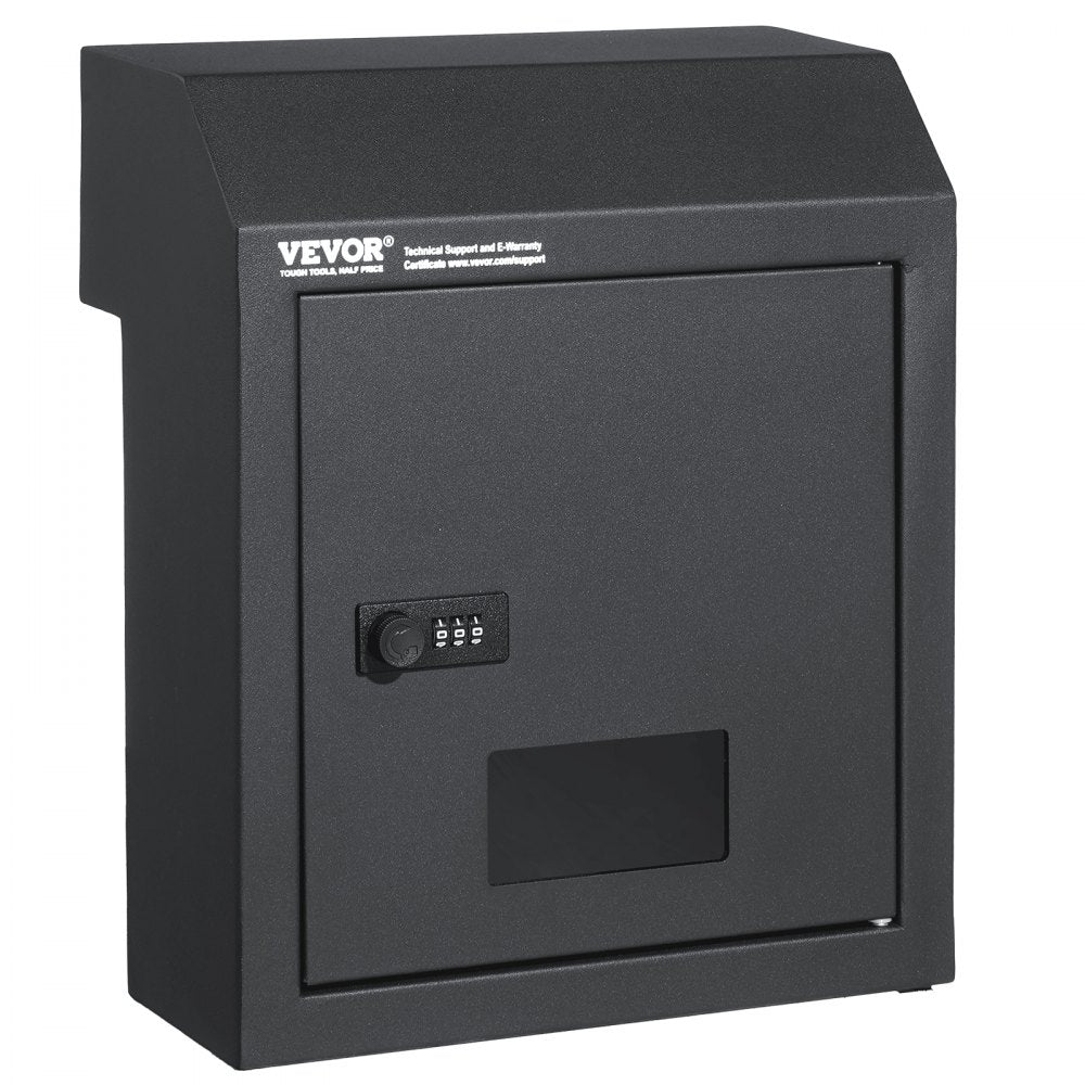 VEVOR Sturdy Metal Key Locker, Combo Lock, Mountable on Wall, 12'', Charcoal Gray, Ensures Safe Keeping of Mail and Keys