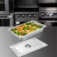 VEVOR 4 Pack Steam Table Pans 20.9 x 12.8 x 3.9 Inch Deep Steam Table Pan Full Size 13L Deep Food Container Stainless