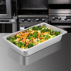 VEVOR 6 Pack Steam Table Pans 20.9 x 12.8 x 3.9 Inch Deep Steam Table Pan Full Size 13L Deep Food Container Stainless