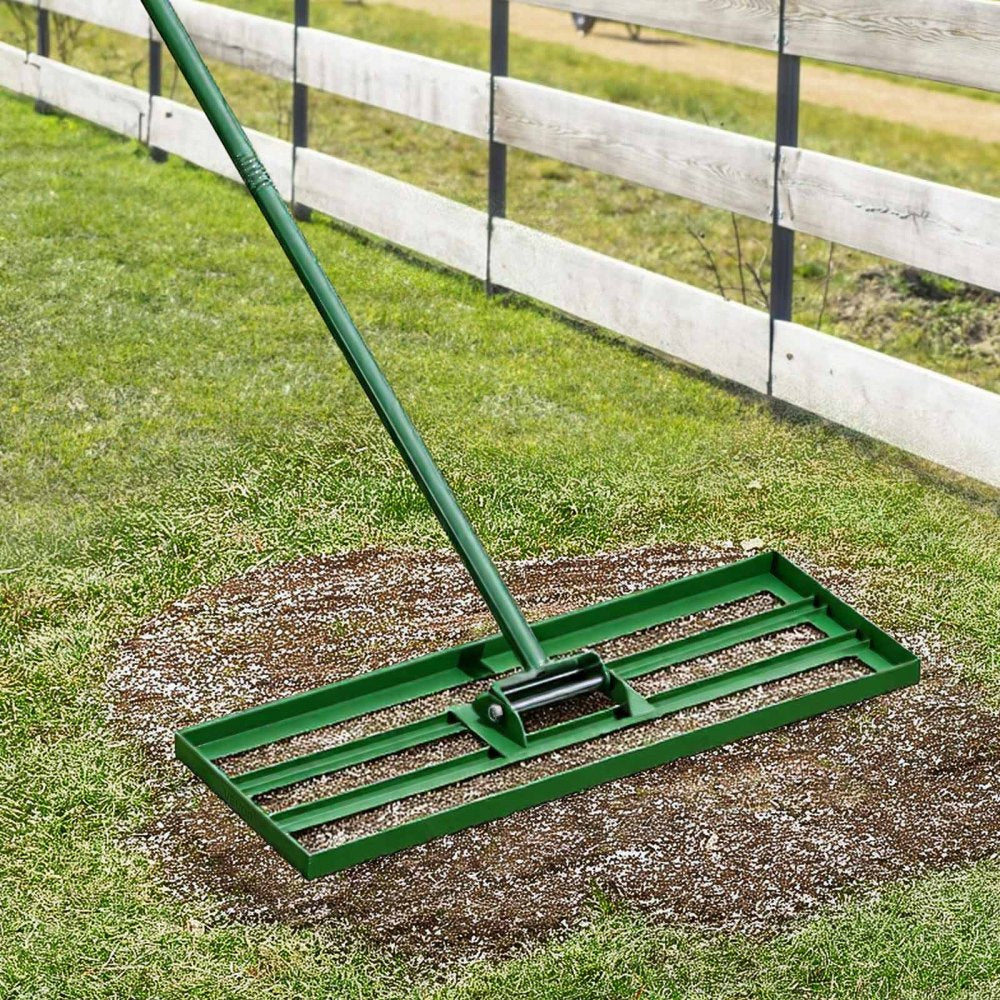 VEVOR Lawn Leveling Rake, 30"x10" Level Lawn Tool, Heavy-duty Lawn Leveler with 78" Steel Extended Handle, Yard