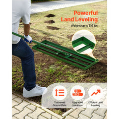VEVOR Lawn Leveling Rake, 36"x10" Level Lawn Tool, Heavy-duty Lawn Leveler with 78" Steel Extended Handle, Yard