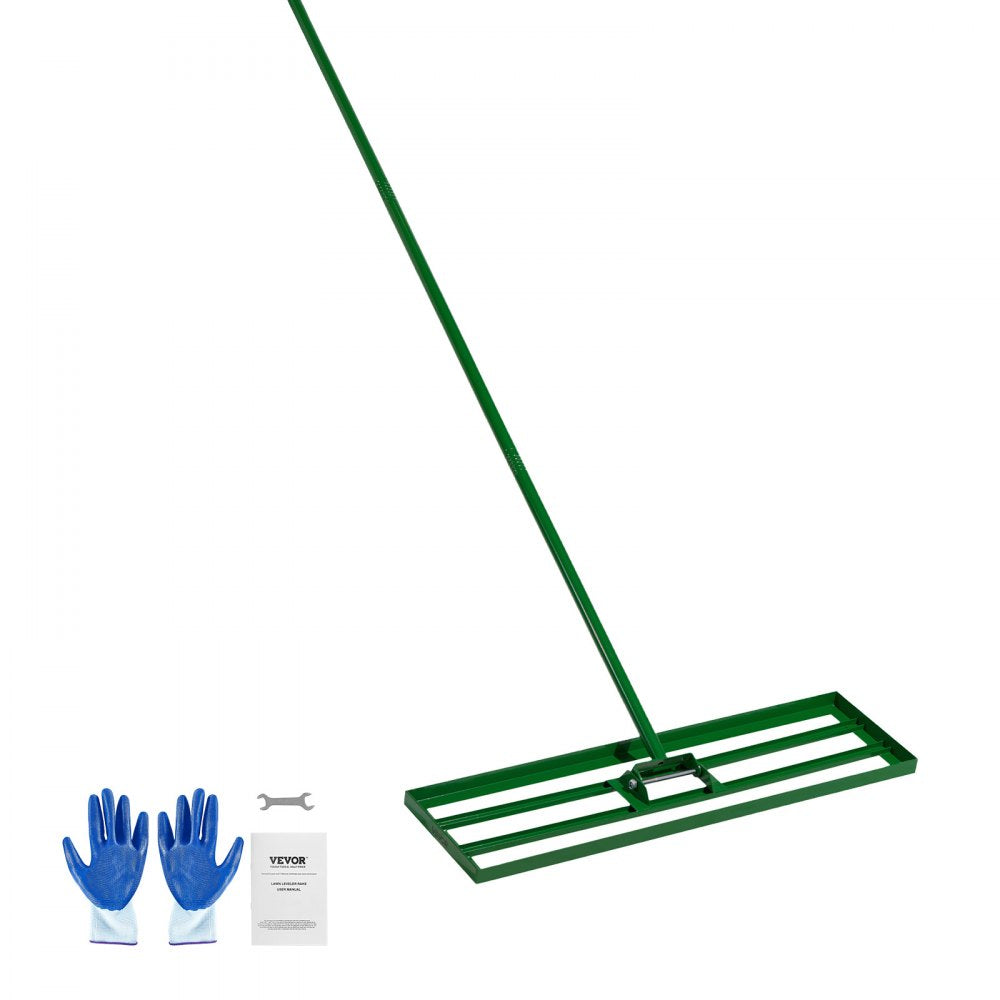 VEVOR Lawn Leveling Rake, 36"x10" Level Lawn Tool, Heavy-duty Lawn Leveler with 78" Steel Extended Handle, Yard