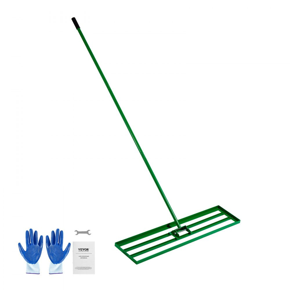 VEVOR Lawn Leveling Rake, 48"x10" Level Lawn Tool, Heavy-duty Lawn Leveler with 78" Steel Extended Handle, Yard