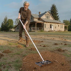 VEVOR Lawn Leveling Rake, Lawn Leveler with 78 in Handle, 17x10 in Ground Plate, Rust-Resistant Carbon Steel Soil