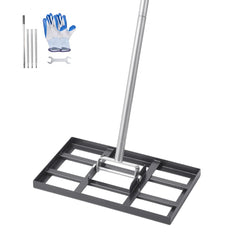 VEVOR Lawn Leveling Rake, Lawn Leveler with 78 in Handle, 17x10 in Ground Plate, Rust-Resistant Carbon Steel Soil