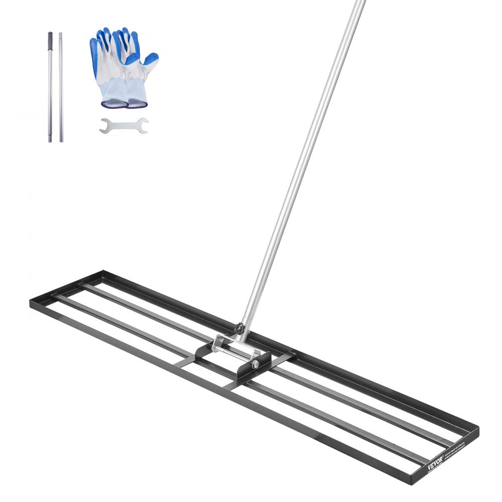 VEVOR Lawn Leveling Rake, Lawn Leveler with 83.9 in Handle, 48x10 in Ground Plate, Rust-Resistant Carbon Steel Soil