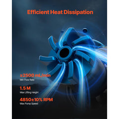 VEVOR CPU Liquid Cooler, AIO CPU Water Cooler - 120mm PWN Fans & Pump, Customizable Black PC Liquid Cooler with 2.1''