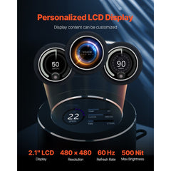 VEVOR CPU Liquid Cooler, AIO CPU Water Cooler - 120mm PWN Fans & Pump, Customizable Black PC Liquid Cooler with 2.1''