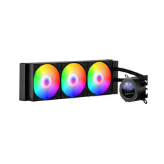 VEVOR CPU Liquid Cooler, AIO CPU Water Cooler - 3 x 120mm PWN Fans & Pump, Customizable Black PC Liquid Cooler with