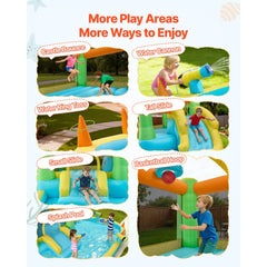 VEVOR Inflatable Bounce House, 12.5 x 13.1 x 6.5 ft Inflatable Bounce House Water Slide, Bouncer Castle with Castle