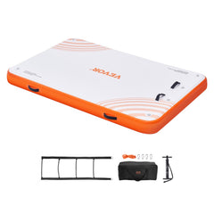 VEVOR Inflatable Floating Dock, 8 x 5FT Inflatable Dock Platform, Non-Slip Water Floating Dock Mat with Portable