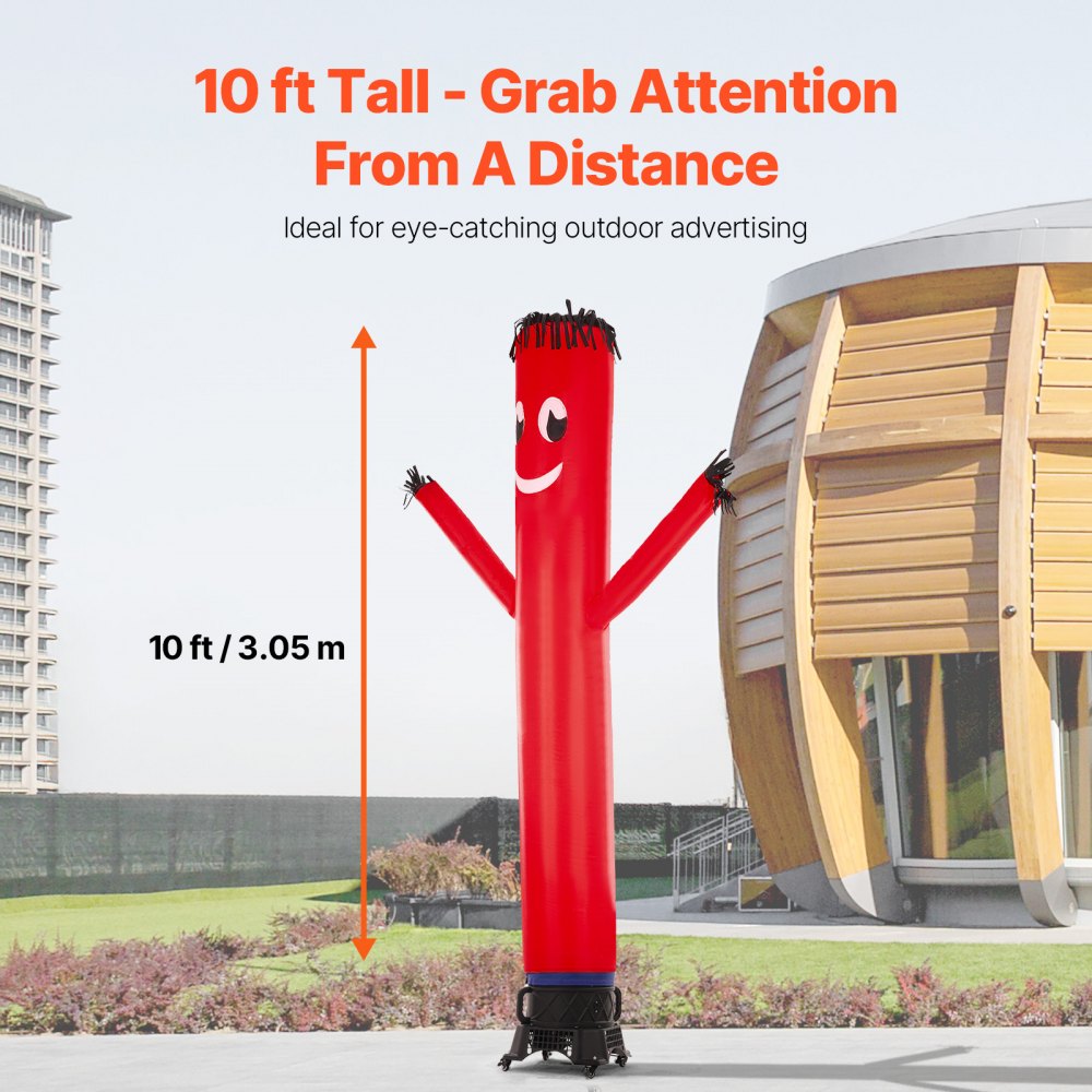 VEVOR Inflatable Tube Man Set, 10 ft Tall, Wacky Waving Inflatable Dancing Tube Guy with 9/10 HP Blower, PP Shell IPX3