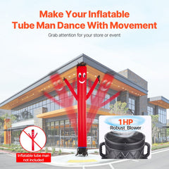 VEVOR Inflatable Tube Man Blower, 1 HP, Blower Fan for Wacky Waving Inflatable Tube Guy, PP Shell, IPX3 Waterproof