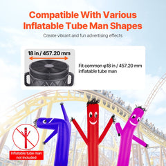 VEVOR Inflatable Tube Man Blower, 1 HP, Blower Fan for Wacky Waving Inflatable Tube Guy, PP Shell, IPX3 Waterproof