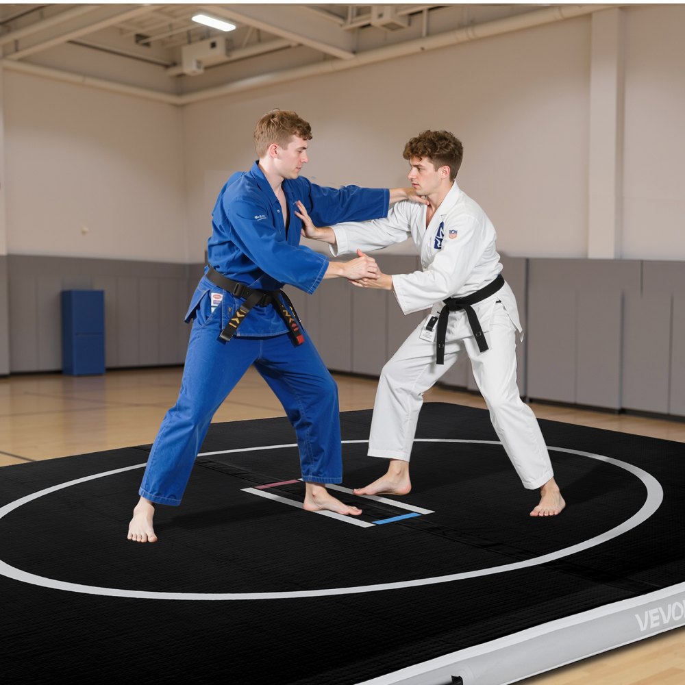 VEVOR 10x10 ft Wrestling Mat Inflatable, Martial Arts Thick Mat for Home Gym Exercise, PVC Foldable Training Mats with
