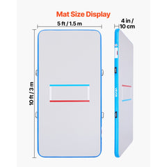 VEVOR 10x5 ft Wrestling Mat Inflatable, Martial Arts Thick Mat for Outdoor Indoor Home Gym Exercise, PVC Foldable
