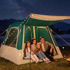 VEVOR Camping Tent, 4 Person Inflatable Cabin Tent with Rechargeable Pump, TPU Air Tube & 5 Large Mesh Windows