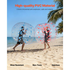 VEVOR Inflatable Bumper Balls 2-Pack, 5FT/1.5M Body Sumo Zorb Balls for Teen & Adult, 0.8mm Thick PVC Human Hamster