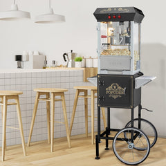 VEVOR Popcorn Maker with Cart, 850W Popcorn Popper Machine, 8 Oz Kettle Makes 48 Cups per Batch, Popcorn Maker Equipped