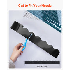 VEVOR Bulletin Board Border, 65.6 Feet Rolled Border Trim, Scalloped Bulletin Board Paper with Wavy Line Design