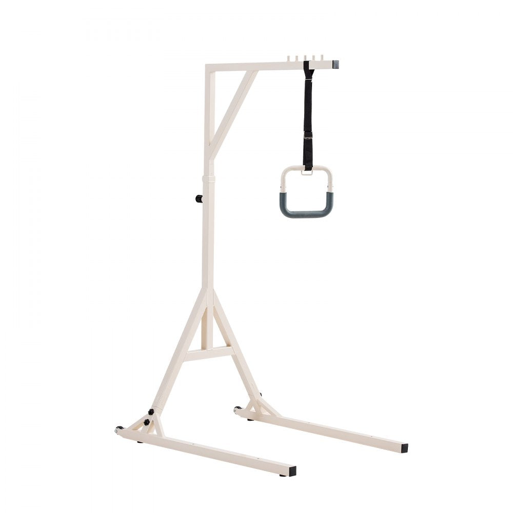 VEVOR Trapeze Bar for Bed Mobility, Height-Adjustable Bed Trapeze with 2 Casters, 350LBS Weight Capacity Heavy Duty
