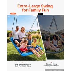 VEVOR Platform Tree Swing for Kids and Adults 700 lbs 60" Rectangle Blue, for Backyard Outdoor & Indoor, 900D Oxford