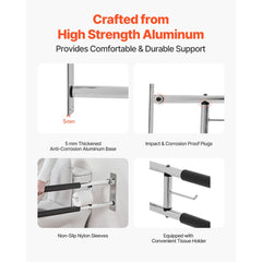 VEVOR Toilet Safety Rail, 30 Inch U-Shaped Handicap Grab Bar, Foldable Senior Safety Pole, Flip Up Toilet Grab Bars