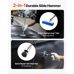 VEVOR Dent Puller Kit, 61 PCS Paintless Dent Removal Kit with Golden Lifter, Slide Hammer T-Bar, Glue Gun, Auto Body