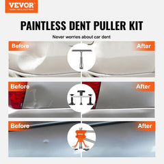 VEVOR 69 PCS Dent Repair Kit, Auto Car Body Paintless Dent Removal Tool Kit, Golden Lifter, Bridge Puller, Slide Hammer