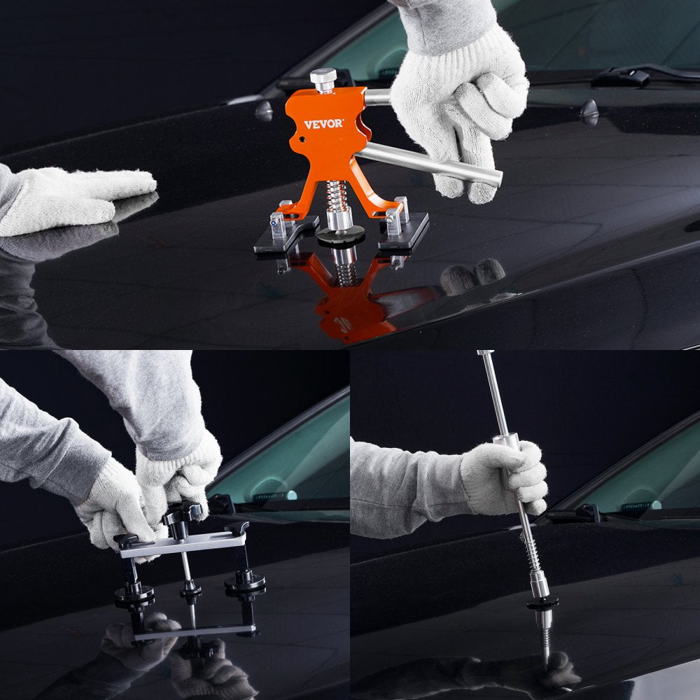 VEVOR 69 PCS Dent Repair Kit, Auto Car Body Paintless Dent Removal Tool Kit, Golden Lifter, Bridge Puller, Slide Hammer