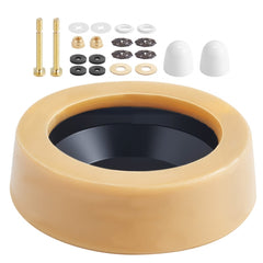 VEVOR Toilet Wax Ring Kit, 1.6-Inch Extra Thick Wax Ring for Toilet Bowls with Rust-Resistant Brass Bolts, Caps and