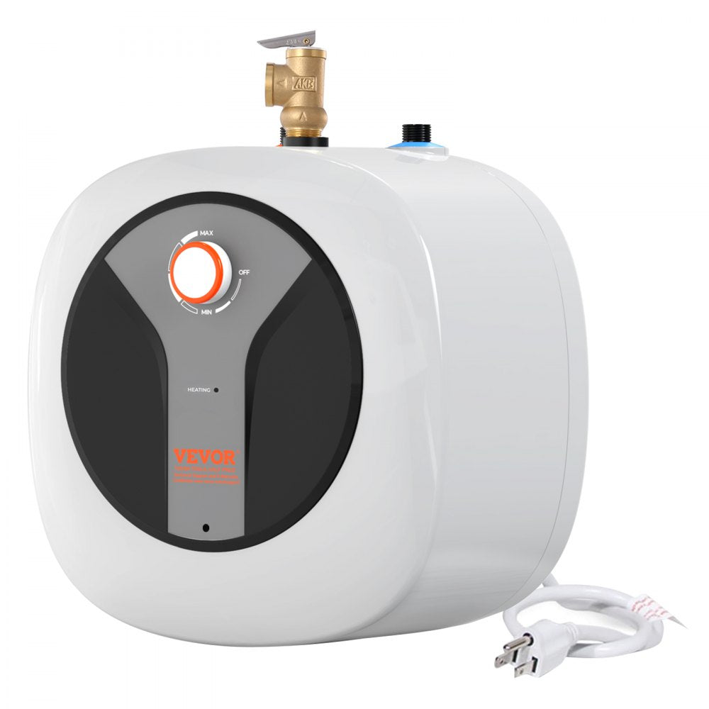 VEVOR Electric Mini-Tank Water Heater 2.5-Gallon Tank, 1440W Hot Water Boiler Storage, Safety Temperature Pressure