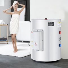VEVOR Electric Water Heater, 10 Gallon Tank Instant Hot Water Heater, 1.6Kw Tankless Water Heater w/ LED Display,Knob