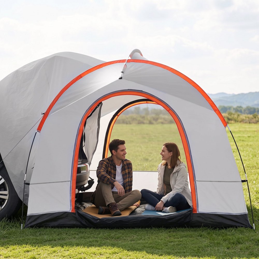 VEVOR SUV Camping Tent, 8'-8' SUV Tent Attachment for Camping with Rain Layer and Carry Bag, PU2000mm Double Layer
