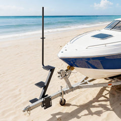 VEVOR Boat Trailer Steps, 3-Step, Heavy-Duty Boat Trailer Steps with Handle, Non-Slip Surface, 3 Mounting Angle