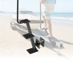 VEVOR Boat Trailer Steps, 3-Step, Heavy-Duty Boat Trailer Steps with Handle, Non-Slip Surface, 3 Mounting Angle