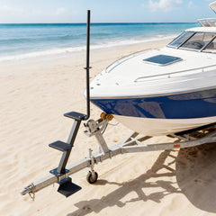 VEVOR Boat Trailer Steps, 3-Step, Heavy-Duty Boat Trailer Steps with Handle, Non-Slip Surface, 3 Mounting Angle