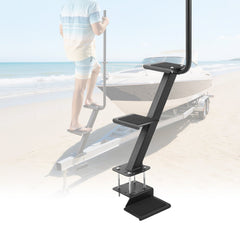 VEVOR Boat Trailer Steps, 3-Step, Heavy-Duty Boat Trailer Steps with Handle, Non-Slip Surface, 3 Mounting Angle