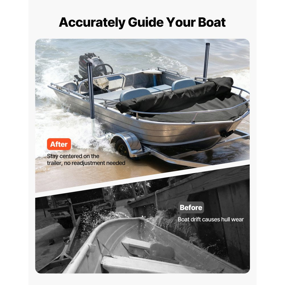 VEVOR Boat Trailer Guides, 40 in/48 in Height Guide Poles, 2PCS High-Hardness Steel Trailer Guide-Ons, Adjustable Guide