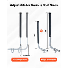VEVOR Boat Trailer Guides, 40 in/48 in Height Guide Poles, 2PCS High-Hardness Steel Trailer Guide-Ons, Adjustable Guide