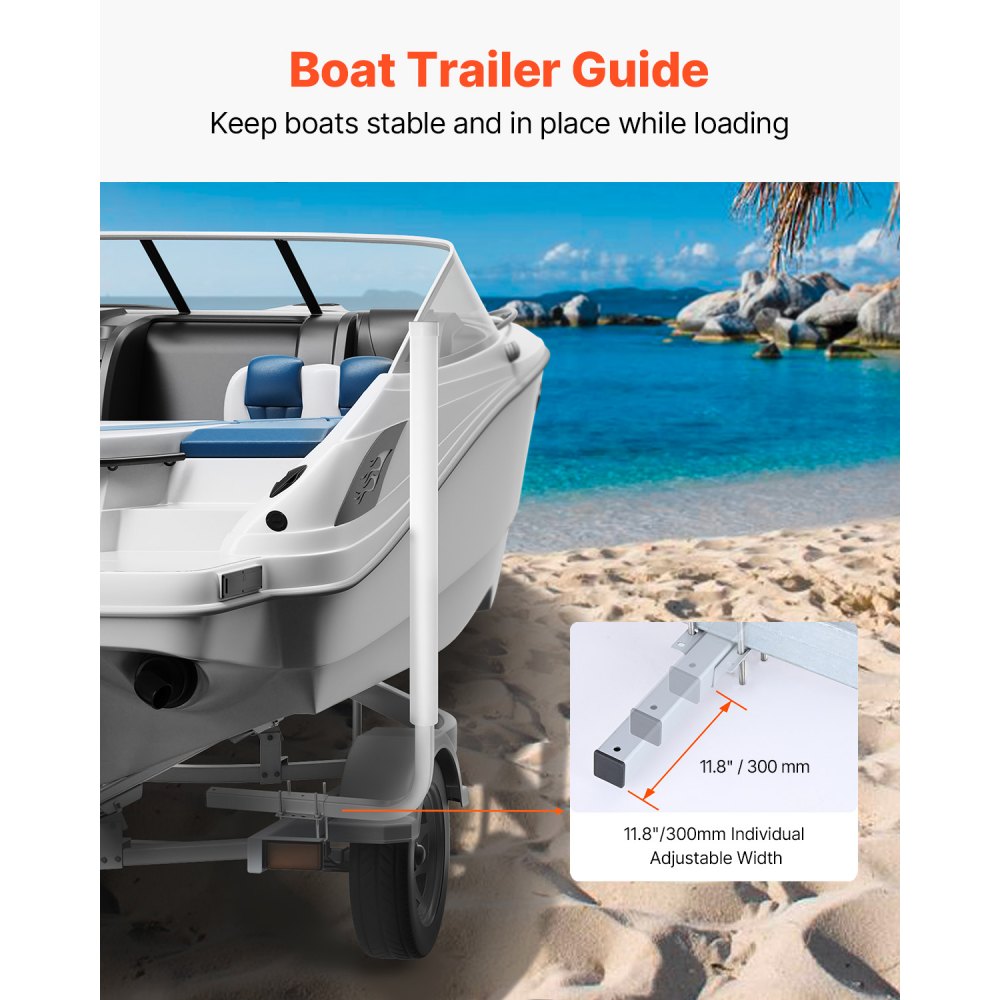 VEVOR Boat Trailer Guide, 40″ Adjustable Design Trailer Guide Poles, 2PCS High-Hardness Steel Trailer Guide-Ons