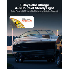 VEVOR Boat Trailer Guide, 65.7 in with LED Light Trailer Guide Poles, 2PCS High-Hardness Steel Guide-Ons, Wide